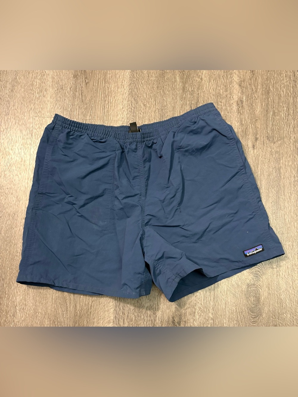 Patagonia Men's Navy Blue Baggies Shorts Size Large NetPlus Shells Gorpcore Swim